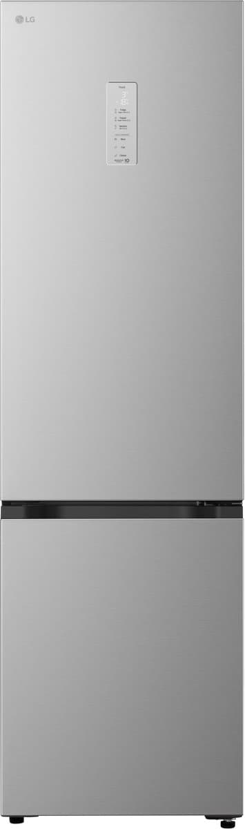LG GBBS525CPY Koel-vriescombinatie 375L - Zilver - Energieklasse C - DoorCooling voor gelijkmatige koeling - Fresh Balancer voor optimale versheid - Stille Smart Inverter Compressor - AI functies zonder wifi - ThinQ wifi bediening — afbeelding 1