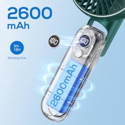 Draagbare Mini Handventilator - Oplaadbare USB Ventilator met 5 Snelheden - Opvouwbare Zakventilator voor Kantoor en Outdoor — thumbnail 4