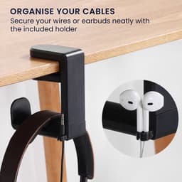 kwmobile Kunststof hoofdtelefoonhouder voor Headset / Overear headphone Headset Houder - Hoofdtelefoonstandaard - Headset Houder Bureau - zwart — thumbnail 5
