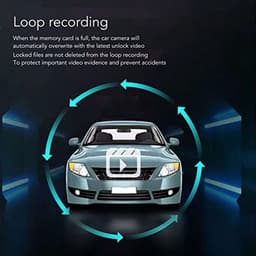 Car Video Recorder with HD Lens, Dash Cam 1080P 3.16 Inch Display, Night Vision, 360 Degree Rotatable Infrared Monitoring, Loop Recording, Motion Detection, Parking Monitor — thumbnail 3