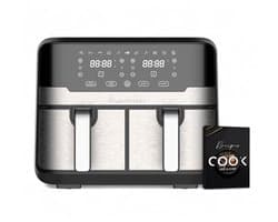 900W Hot Air Fryer 9L met LED Touch Screen en 11 functies | Dubbele friteuse