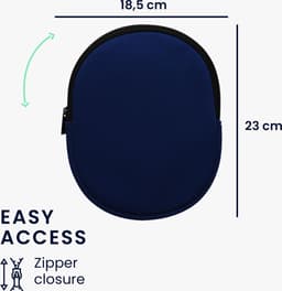 kwmobile hoes geschikt voor Sony WH-1000XM4 / WH-1000XM3 / Jabra Evolve 20 - 21,5 x 16 cm - Beschermhoes voor headset in donkerblauw - Van neopreen — thumbnail 9