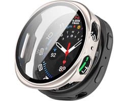 Strap-it Hard case hoesje met screen protector glas - geschikt voor Samsung Galaxy Watch 8 - 40mm (sterrenlicht/starlight)