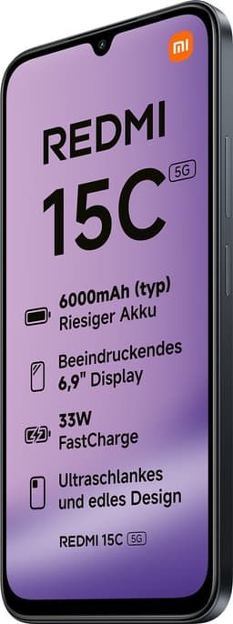 Smartphone-Redmi 15C 5G-4GB+128GB-Middernacht Zwart — thumbnail 4