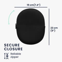 kwmobile headset case geschikt voor Sony WH-CH520 / WH-CH510 / MDR-ZX110 hoes - 22,5 x 17 cm - Koptelefoon cover met rits - Neopreen en ribfluweel - In zwart — thumbnail 9