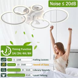 RFWR® Moderne Plafondventilator met Dimbare LED Verlichting en 6 Snelheden – Perfect voor Woon- en Slaapkamers — thumbnail 5
