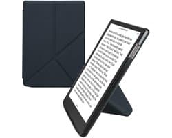 kwmobile e-reader hoesje geschikt voor Pocketbook InkPad 4 / Color 3 / Color 2 / Vivlio InkPad 4 / InkPad Color 3 hoes - Ereader flip case met standaard - E reader cover van kunstleer - In donkerblauw