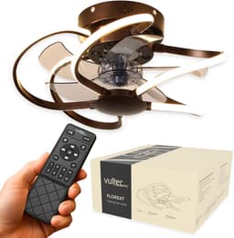 Vultec® - Plafondventilator met verlichting 50cm - Plafondlamp voor slaapkamer met afstandsbediening - Plafondlamp met ventilator - Dimbaar - Zwart — thumbnail 1