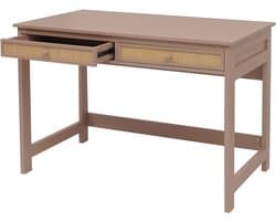 Bureau MCW-O36, bureau laptop bureau werktafel, lade 78x110x60cm hout ~ licht taupe