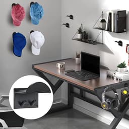 4 stuks koptelefoonhouders zonder boren - Universele haak houder met lijm voor de meeste koptelefoons en controllers (zwart) — thumbnail 2