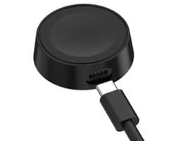 OneOne draadloze lader voor smartwatch met 1,0m oplaadkabel. Oplader adapter past op Samsung Galaxy Watch 3, Watch 4, Watch 5, Watch 5 Pro, Watch 6, Watch 7, Watch Active, Watch Active 2, Watch Active 3
