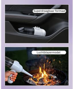 MKSS® Kruimeldief Draadloos - Auto Stofzuiger - Handstofzuiger - Zwart — thumbnail 2