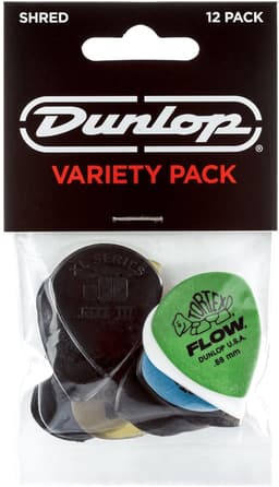 Dunlop PVP118 Shred Plectrum Variety 12-Pack - Plectra, 1.0mm tot 2.0mm, mix van 12 stuks — thumbnail 1