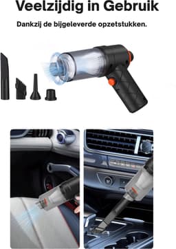 Narvie Pro2025 MAX – Draadloze Kruimeldief 4000PA – 3600mAh Accu – HEPA Filter – Zuig & Blaas – 4 Mondstukken – Krachtige Handstofzuiger — thumbnail 4