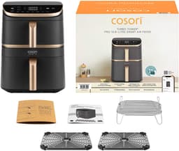 Cosori Turbo Tower Pro Smart Enkel 10,8 l Vrijstaand 2630 W Heteluchtfriteuse Zwart, Goud — thumbnail 6