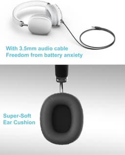 Draadloze Over-Ear Hoofdtelefoon met Microfoon , Draadloze koptelefoon – Opvouwbaar, 3.5mm Jack, Type-C Oplaadbaar, Geschikt voor Laptop, Telefoon & Gaming — thumbnail 2