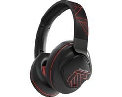 PowerLocus MoonFly Koptelefoon Over-Ear met Passief Noise Cancelling, Draadloze Hoofdtelefoon, Voice Assistant Activation - Zwart/Rood