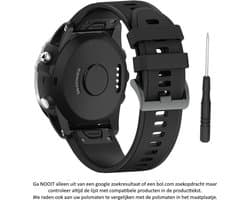 Zwart Siliconen horloge bandje 26mm black smartwatch strap