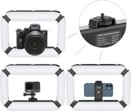 Ulanzi U200 Ringlamp Video Rig - met telefoonhouder en ingebouwde powerbank - 8000mAh - Cold shoe-aansluitingen - Universeel tot 8,2cm breed - Zwart — thumbnail 4
