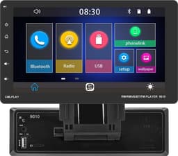 Boscer 1Din Autoradio - Apple Carplay & Android Auto - 9' HD verstelbaar scherm - USB, Aux, Bluetooth - Achteruitrijcamera — thumbnail 1
