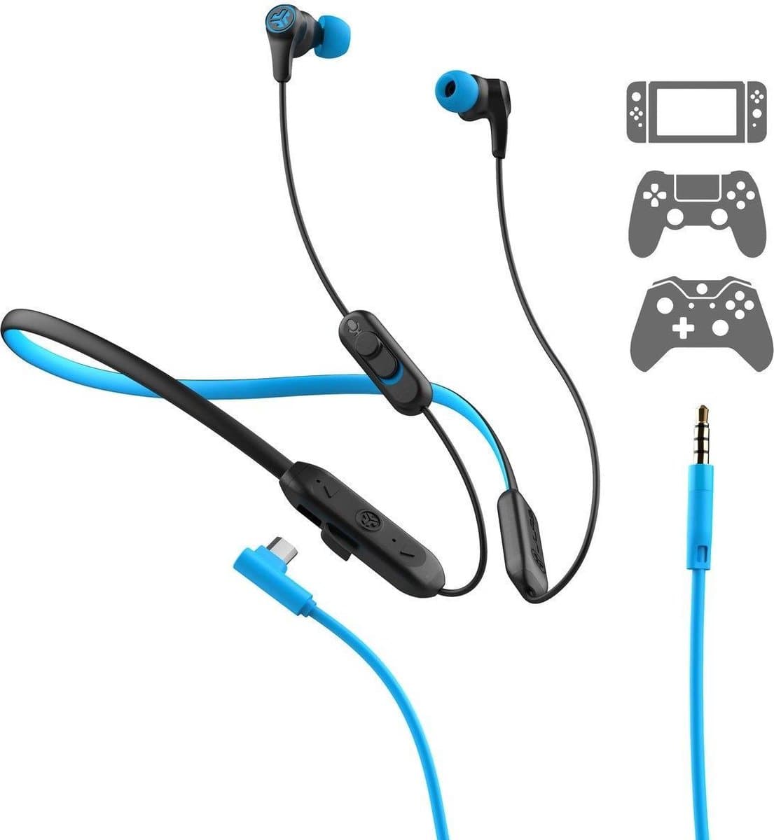 JLab Play Gaming Bluetooth Oordopjes met Nekband - Draadloze Oortjes - Ideaal om te gamen - 8 Uur Batterijduur - Geschikt Voor PS / Nintendo / Xbox — afbeelding 1