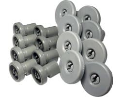 vaatwasser wiel set - bovenkorf en onderkorf geschikt 50286967000, 50286965004