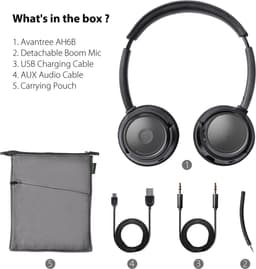 Avantree - AH6B - Bluetooth 5.0 wireless stereo headset with crystal clear boom microphone — thumbnail 2