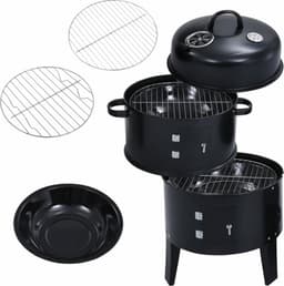 vidaXL Houtskoolroker barbecue-grill 3-in-1 40x80 cm — thumbnail 4