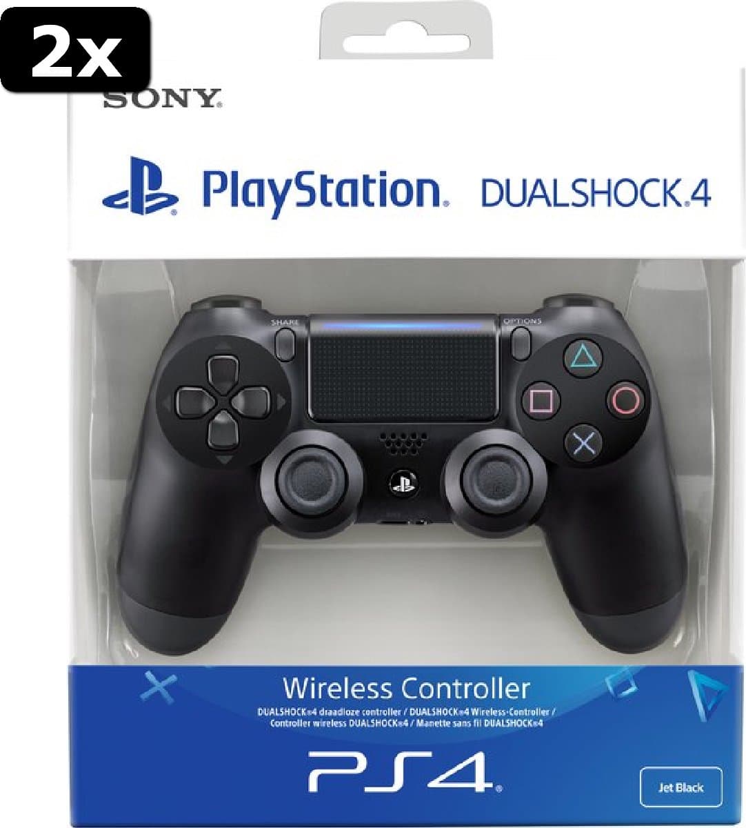2x Sony DualShock 4 Controller V2 - PS4 - Zwart — afbeelding 1