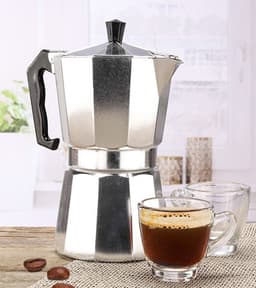 Percolator espresso koffiemaker - 300 ml - aluminium - voor 6 kopjes - Koffiezetapparaat - Italiaanse koffiezetter — thumbnail 3