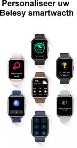Belesy® LAOS – Smartwatch Dames – Smartwatch Heren – Horloge – 1.78 inch Touchscreen Kleurenscherm – Stappenteller – Hartslag – Zuurstofgehalte – 100+ Sporten – Calorieën – Bluetooth 5.1 – Rosegoud Roze Siliconen - Moederdag — thumbnail 2