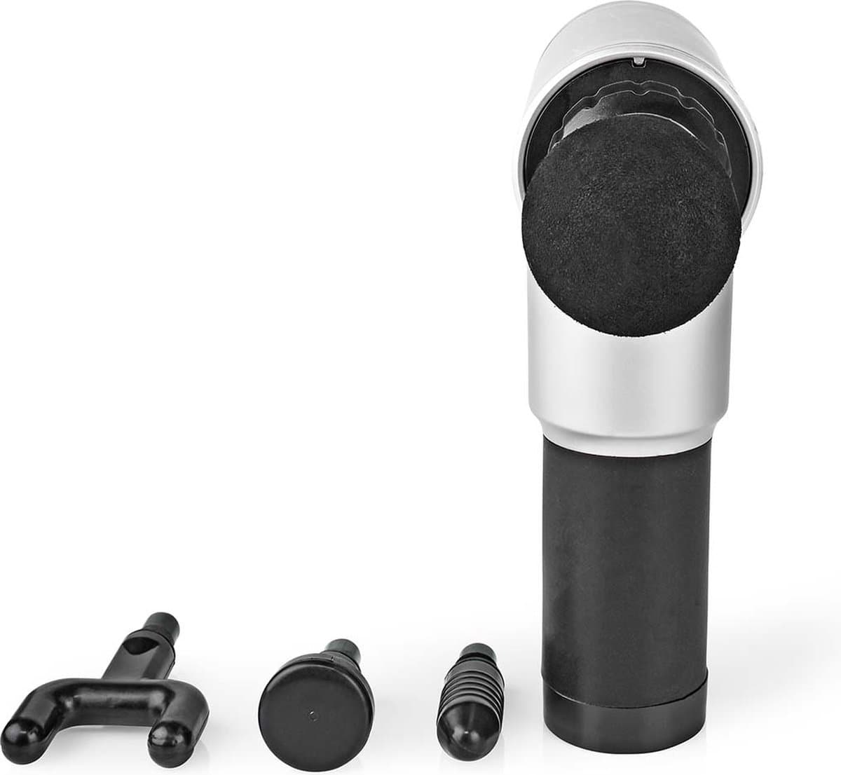 Nedis Sportmassagepistool - Batterij Gevoed - Ingebouwde Lithium-Ion - Oplaadbaar - 6 Massage Modes - 4 Verwisselbare Hulpstukken - Grijs / Zwart — afbeelding 1