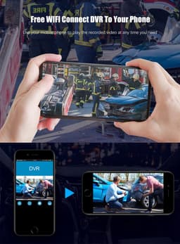 TechU™ Dashcam 4K MO4 Pro Dual Camera – Dashboardcamera – Wifi – GPS Tracker – Nachtvisie – Loop Recording – Bewegingssensor – G-sensor – Parkeer Monitor – Voor én Achter Autocamera - voor auto — thumbnail 4