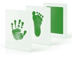 CHPN - Baby handafdruk - Baby voetafdruk- fotokaartje - Baby cadeau - Kraamcadeau - Groene inkt - Cadeau - Herinnering - Making memories