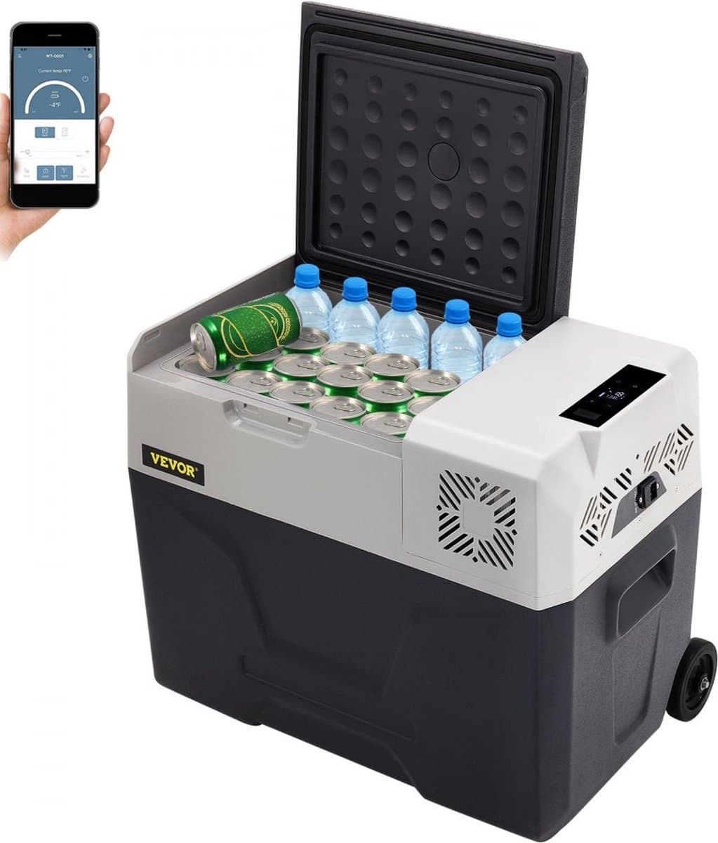 Auto Koelkast Compressor 22,4 x 14,5 x 14,2 inch Auto Koelkast Mini 30L Mini Koelkast met Intelligent Digitaal Paneel en Schokbestendig Geschikt voor veel Plaatsen, Boot, Vrachtwagen, Auto, enz — afbeelding 1
