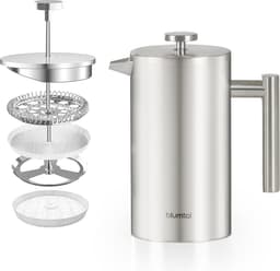 Blumtal French Press Koffiemaker – French Press RVS – French Press Dubbelwandig – Cafetiere – Verse Koffiemaker - 600 ml — thumbnail 1
