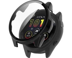 Strap-it beschermhoesje met glasplaat geschikt voor Garmin Forerunner 265 (zwart) – stevige case met geïntegreerde screen protector – schokbestendige bescherming voor je smartwatch