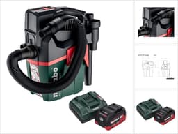 Metabo AS 18 L PC Compact accustofzuiger 18 V 6 l IPX4 stofklasse L nat en droog + 1x accu 8,0 Ah + oplader — thumbnail 1