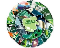 Forest Stickers 50 Stuks | Bossen Stickers | Bomen | Groen | Bos | Mooie Stickers | Laptop Stickers | Stickers Kinderen en Volwassenen | Stickervellen | Plakstickers | Koffer Stickers | Stickers Bullet Journal en Planner
