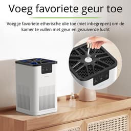 Luchtreiniger - Air Purifier - Luchtfilter met Nachtlamp - Huisdierpollen en Schilfers - Wit — thumbnail 3