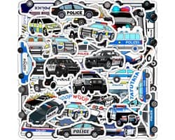 Politieauto's Stickers 50 Stuks | Politie | Auto | Car Stickers | Cop Car | Stoere Stickers | Laptop Stickers | Stickers Kinderen en Volwassenen | Stickervellen | Plakstickers | Koffer Stickers | Stickers Bullet Journal en Planner