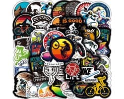 Mountain bike stickers - set 50 stuks - Outdoor sports stickers voor Laptop, Helm, Waterfles etc.