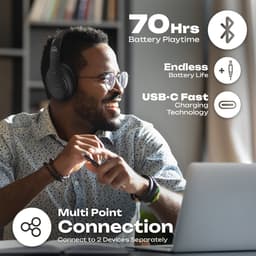 PowerLocus P19 Bluetooth Koptelefoon - Koptelefoon Draadloos - tot 70 Uur Speeltijd en met Aux Kabel - Over Ear Hoofdtelefoon - 3 EQ-Modi - Met Draagtas – Zwart — thumbnail 6