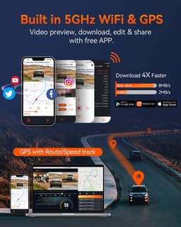 VANTRUE E3 3-kanaals 2.7K WiFi-dashcam – met GPS, spraakbesturing, STARVIS-sensor, infrarood nachtzicht, 24-uurs gebufferde parkeermodus, 3-weg opname (1944P + 1080P + 1080P) voor en achter, ondersteunt max. 512GB — thumbnail 5