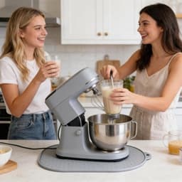 Keuken Mixer Mat - Apparaat Schuifkussen Mover - Moeiteloos Mixen - Aanrecht Bescherming - 40.2x27.1cm - Grijs — thumbnail 2