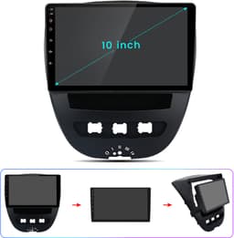 Junsun Android 15 Autoradio Geschikt voor Peugeot 107 Citroen C1 Toyota Aygo Accessoires - 6GB+128GB - Draadloze CarPlay & Andriod Auto - GPS-navigatiesysteem - Bluetooth - Stuurwielbediening - WiFi - 10 Inch Touchscreen - 4G - DSP - FM - USB — thumbnail 2