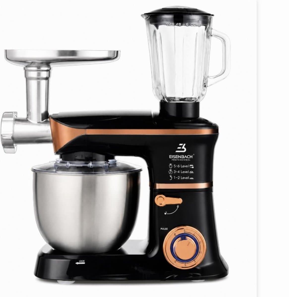 Eisenbach 6.5 L Keukenrobot 2000W Foodprocessor Blender & Vleesmolen — afbeelding 1