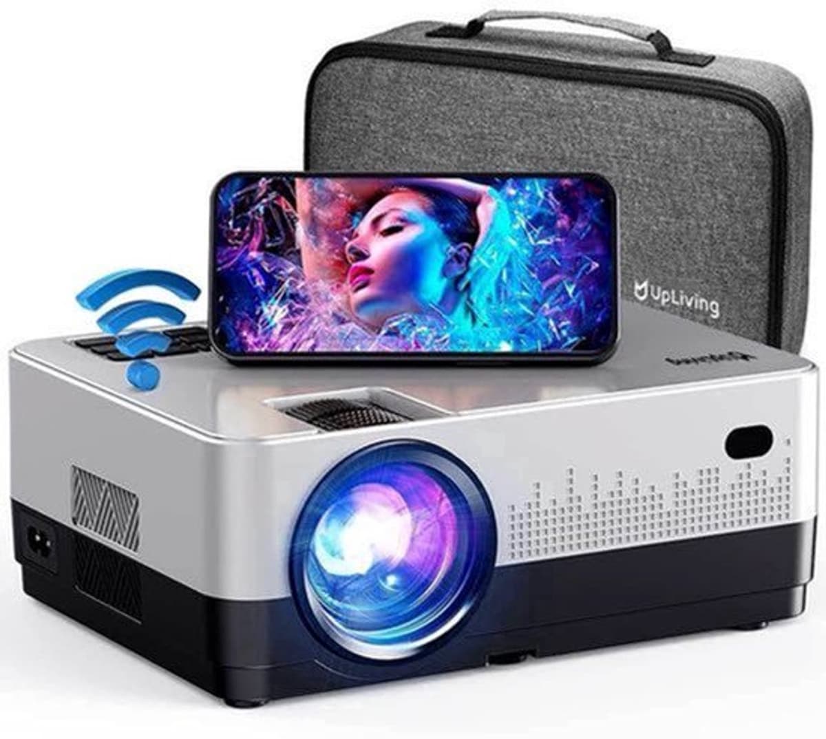 Beamer Draagbaar - 1080P Full HD WiFi Bluetooth - 7.500 Lumen LCD - Voor Thuisbioscoop En Feest — afbeelding 1