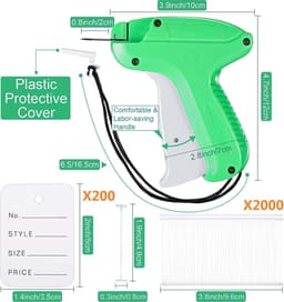 Labeling Gun, Staple Gun, Folding Gun, Labeling Machine with 5 Spare Needles, 2000 Staple Thread and 200 Clothing - ShopVlot — thumbnail 2