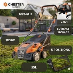 Elektrische 2-in-1 Verticuteerder en Ontmosser – 1800W – 40 cm – 55 L Opvangzak – CHESTER — thumbnail 4